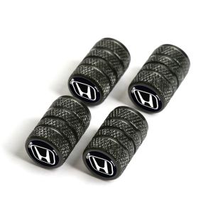 4Pcs Honda Car Tire Valve Caps Automotive Bicycle Metal Parts Printed for Honda Brio City Civic CRV HRV BRV Accord Mobilio WRV Odyssey Freed Jazz Cylindrical Shape With Car Logo