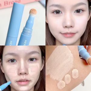 Soft Plush Head Concealer Pen Detail Covering Dark Circles Even Skin Tone Brightening Oil Control Foundation Face Holding Makeup