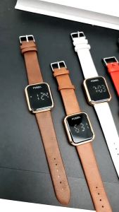 Jam tangan wanita Fashion Fossil LED  Digital kulit  Free box dan baterai cadangan