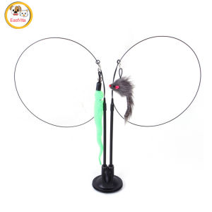 Cat Teaser Stick Hand-held Double-headed Interactive Funny Cat Play Chase Exercise Toy With Suction Cup