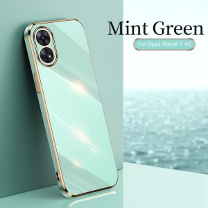 Casing For Oppo Reno8 T 4G 5G 2023 Phone Case Plating Electroplate Frame Shockproof TPU Soft Back Cover For Opo Reno 8 T