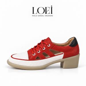 LOEI Yoeri Sepatu Sneakers Wanita Casual Korean Style Kekinian Sepatu Kerja Kuliah Nyaman Anti Slip Block Heel 1191