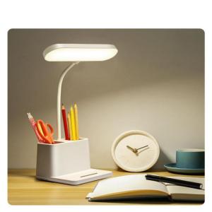 Vimite LED Student Study Table Lamp with Pen Phone Holder Lampu Belajar Meja Touch Sensor USB Rechargeable Eye Protection Dimming Reading Book Light Desk Lamp for Room Bedroom Dormitory Office Working