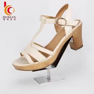 [Free Shipping] Stainless Steel Countertop Shoe Display Stand for Womens High Heels Shoe Rack for Shoe Shops