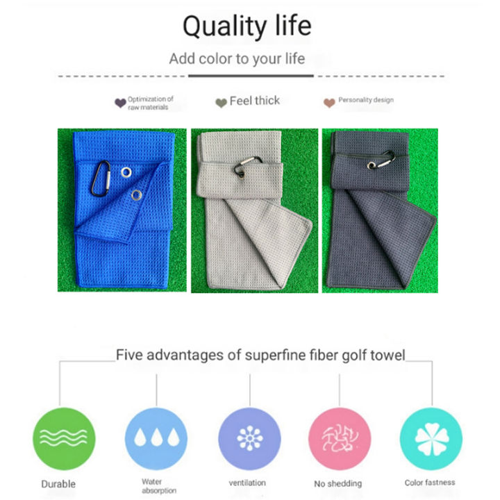 GYM%C2%B7PRO%20Golf%20Towel%2040x60cm%20Microfiber%20With%20Hook%20Heavy%20Duty%20Clip%20Waffle%20Absorbent%20Quick-drying%20for%20Golf%20Lovers%20Sports%20-%20Image%206