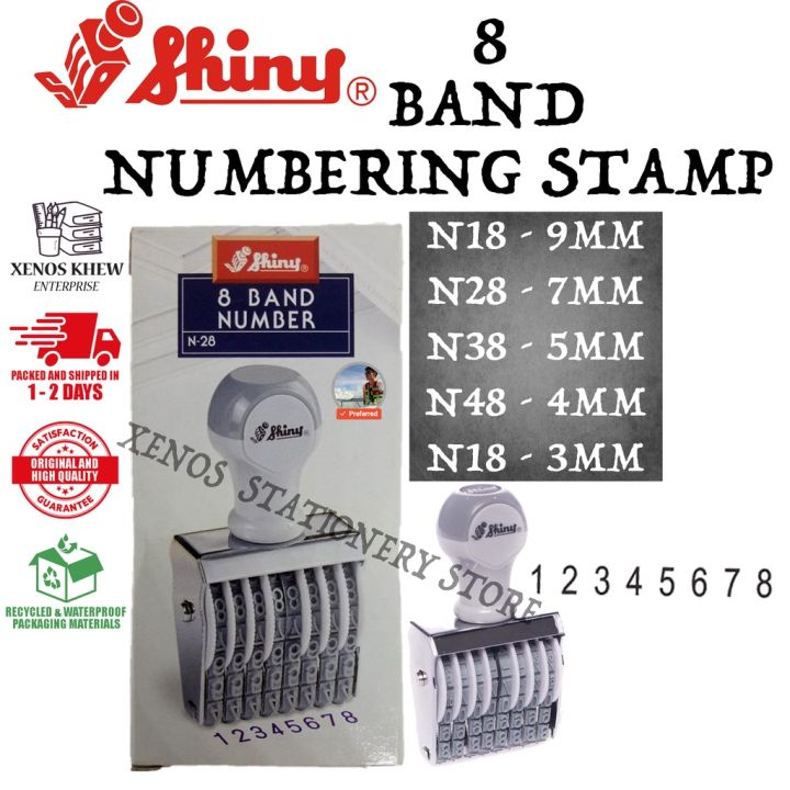 SHINY 8 BAND NUMBER STAMP 8 DIGITS NUMBERING CHOP N58 N48 N38