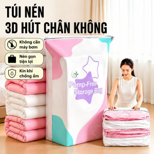 [Không Cần Máy Bơm] Hot Sale🔥  No Pump Vacuum Storage Bags  3D Space Saving Compression Sacks For Clothes Bedding Travel  Túi Nén Chân Không/Đựng Quần Áo/Chống Bụi/Chống Ẩm