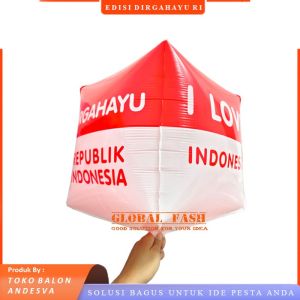 balon HUT RI kubus / balon merah putih / Balon Dirgahayu RI / 17 agustus