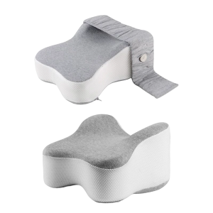 Ergonomic Supportive Memory Foam Thighs Knee Rest Leg Pillow with Fixed Strap for Side Sleeping Spine Alignment Cushion