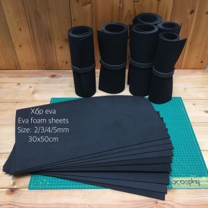 Xốp Bitis dày 2mm/3mm/4mm/5mm tấm màu đen cứng làm đồ thủ công DIY Size: 30x50cm