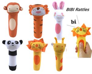 Cartoon BIBI Stick for Baby Soft Rattle Ring Bell Toys Plush Animal Hand Wrist BIBI Toys