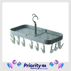 KL013 Multi-function Foldable Hanger 18 Clips Multifunctional Rack Securely Socks Underwear Shoes Rotatable Hooks