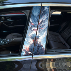 XYKJ Stiker Pilar Pintu Mobil Satu Set Kanan Kiri Stiker Pilar Mobil Variasi Universal