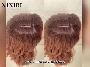 XIXIBI Auburn Wigs for Women Bob Wig with Bangs Short Wavy Curly Hair 14Inch Ombre Root Lightweight Ready-to-Go Easy to maintain Beginner Friendly Soft Synthetic Natural Looking Daily Cosplay