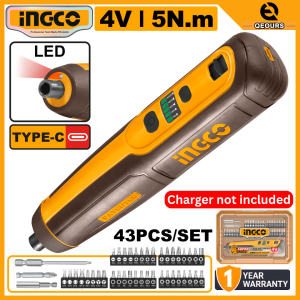 INGCO 4V 5NM CORDLESS SCREWDRIVER SET | 43PCS BITS | CSDLI04062