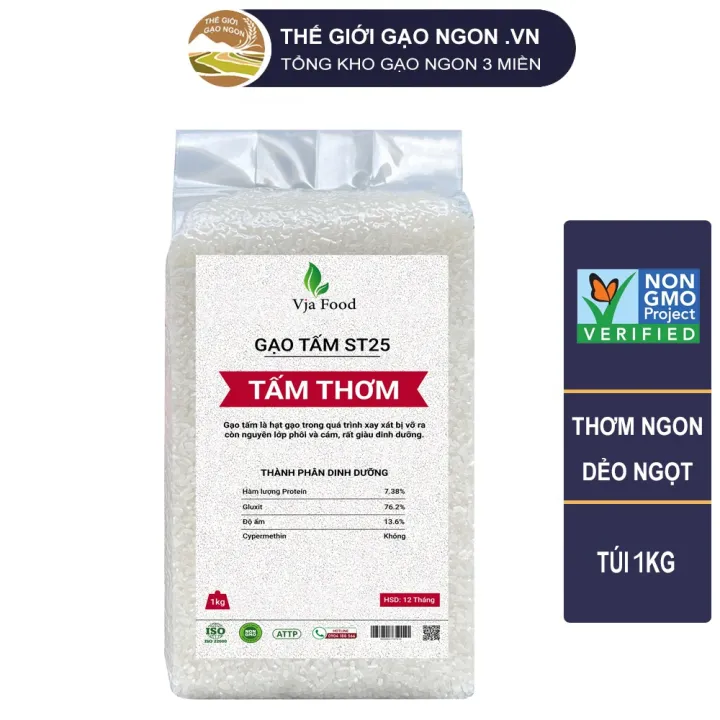 Gạo tấm thơm Việt Nhật - Gạo tấm từ gạo ST25 Túi 1 kg