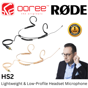 RODE HS2 LIGHTWEIGHT HEADSET MICROPHONE WITH LOW PROFILE AND ULTRA LOW NOISE OMNIDIRECTIONAL CONDENSER CAPSULE