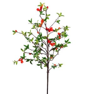 MKEB สัมผัสได้จริง ดอกไม้ทับทิมเทียม 85ซม. ค่ะ เหมือนจริงจริง สาขาดอกไม้ทับทิม อุปกรณ์ประกอบฉากการถ่ายภาพ สง่างามเรียบหรู ดอกไม้ปลอมปลอม ตกแต่งบ้านห้องนั่งเล่น