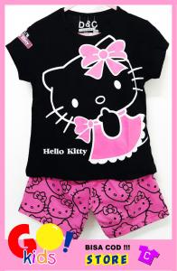 Setelan Hello Kitty hitam Size 1-10 Tahun / baju anak / baju murah / COD
