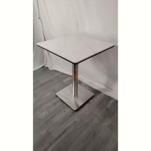 Wfurniture Dining Table Sintered Stone Matte Surface Meja Makan Cafe Restaurant Modern Luxury Design