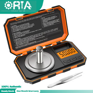 ORIA Milligram Scale 0.001g/50g Professional Pocket Scale Digita Jewelry Scale Electronic Smart Scale with 50g Calibration Weight LCD Display Units Tare