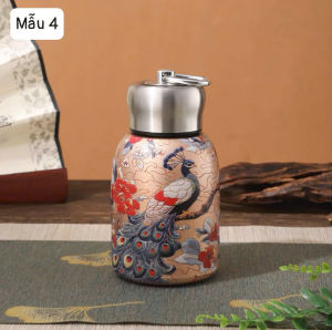 Bình giữ nhiệt mini con công sang chảnh 300ml lõi inox cao cấp giữ nhiệt lâu dùng đi học đi làm