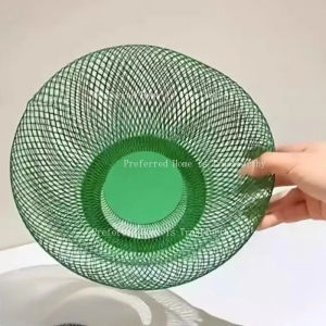 ZZSA Birds Nest Wire Mesh Drain Basket Design Sense Double Layered Fruit Bowl Home Art Sense 4Y1Z7