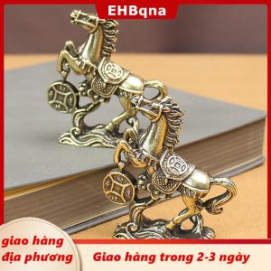 [COD] EHBqna 3PF Ship within 24 hours Đồng thau ngựa bước trên đồng xu may mắn Tượng phong thủy bàn thu nhỏ đồng nguyên chất thủ công bộ sưu tập Trung Quốc nhà văn phòng bức tượng nhỏ