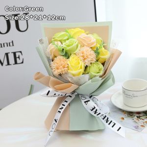 Artificial Rose flowers Bouquet Wedding Decoration Room Party Decor Carnation Soap Flower Valentines Day Gift
