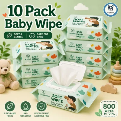 RL 10PACK Soft Wipes Baby Wipes Hand & Mouth Wipes Effectively Safe and nontoxic Soft and Delicate COD