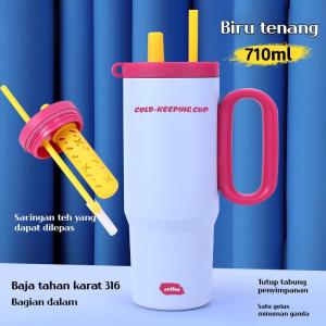 COD 2025 NEW Tumbler 710ML with Handle / Botol Minum Tumbler Vakum Anti Panas with Handle 316 Stainless Steel