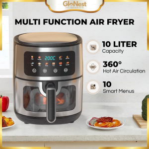 10L Air Fryer Large Capacity Air Fryer oil-free fryer Machine Visible Window Multi-functional Easy Cleaning Non-stick Fry Tools
