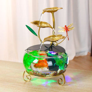 LED Light fish tankDesktop Terrarium For Small Betta Fish Table Decoration Ocean Micro-Landscape Box betta tank aquarium Christmas present