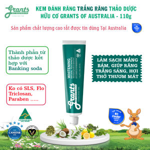 Kem đánh răng trắng răng thảo dược Grants 110g - Đánh bật mảng bám hết ố vàng giúp răng trắng sáng