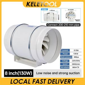 Exhaust Fan 4 inch 6 inch 8 inch Diagonal Flow Pressurized High Suction Power Inline Duct Booster Fan For Bedroom Toilet Kitchen