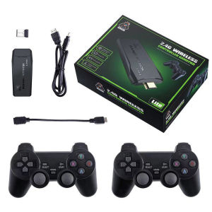 เครื่องเล่นเกมไร้สาย 2.4G M8 พร้อมจอยเกมส์ 2 คนสำหรับบ้านและ 10000 ชนิดของเกมโบราณสมัย