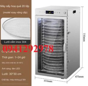 máy sấy thực phẩm 12 khay tròn đường kính khay 30cm