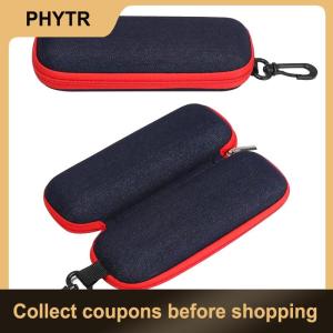 【PHYTR】 Fashion Denim Fabric Glasses Box Zipper Sunglasses Protection Container Eyeglasses Case Reading Glasses Organizer Carry Bag