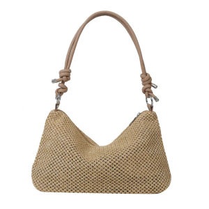 SDSXHandmade Braid Straw Bag Large Capacity Summer Beach Shoulder Bag Women Girls Fashion Handbag Rattan Woven Tote Bag for LadiesFYK