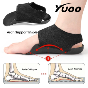 YUOO 1Pair Arch Support Orthopedic Insole For Walk With Arch Half Pad X/O Type Leg With Self-Adhesive Strap Wearable Shoe Heel Cover