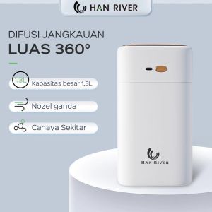 HAN RIVER/Humidifier Diffuser （Kirim minyak esensial）/Essential Oil Aromatherapy/1300ML Air purifier /Pelabuhan semprot ganda/difuser aromaterapi