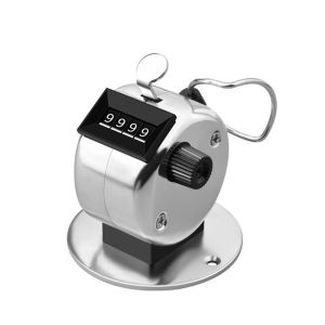 TIMES LORD 4-Digit Hand Tally Counter Thickened Metal Handheld. Manual Lap Counter Clicker Portable with Round Base Mechanical Number Click Counters Sports
