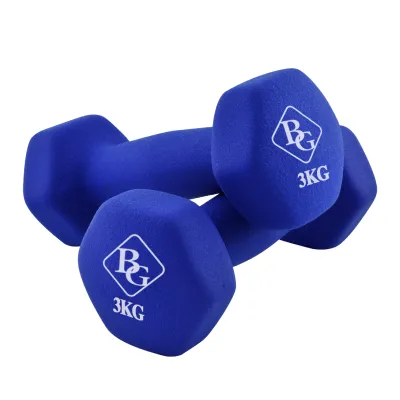 BG SPORT MINI DUMBBELL SET / BARBEL NEOPRENE CAST IRON 3KG (2 Pcs)