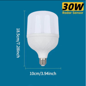 30W LED Sensor Light Bulb E27 Smart Radar Sound Motion Sensor Lamp Stair Hallway Energy-saving Light