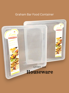 Graham Bar Food Container Transparent Square Food Storage Clear Food Saver Tupperware Packing Lunch Box Dough Container Kitchen Storage Stackable Microwave Shape Pastry Keeper Reusable Plastic