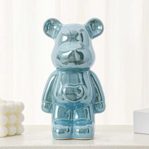 CuddleCove 28CM Ceramic Piggy Bank Violent bear Decoration Doll Silver Coin Piglet Bank Luxury Childrens Gift