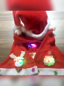 Christmas Kids Hat Red Non-Woven Santa Claus Hat Adult Headdress Luminous Hat 圣诞节装饰用品圣诞帽大红无纺布圣诞老人帽子成人儿童头饰发光帽 M128