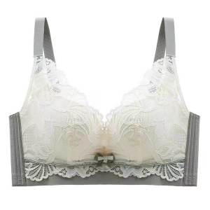 Maniyun Push Up Lace Latex Bra Women Plus Size BCDE Breathable Bra Non-wired Gathered Thin Bra Adjustment Lingerie
