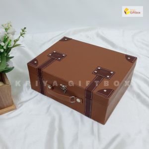Box Hampers Koper Model Terbaru Warna Coklat | Box Souvenir Custom Termurah