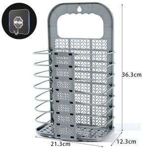 Household Foldable Bathroom Wall-mounted Home Laundry Basket Plastic Dirty Clothes Storage Basket